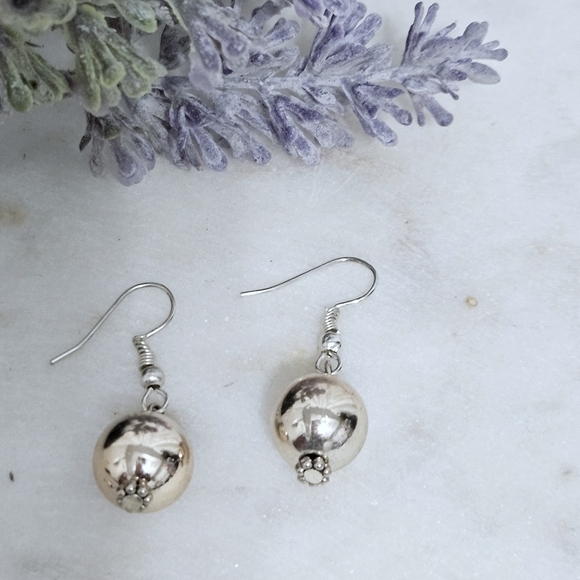 Gold Ball Dangle Earrings - Picture 1 of 3